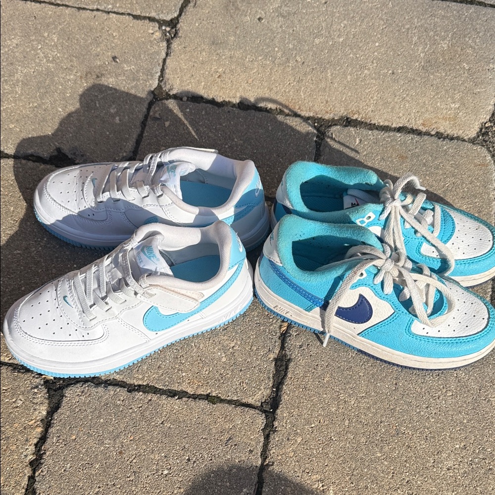 Nike Kids' White and Teal Sneakers